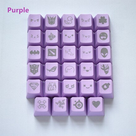 11 colors 29 Engraving graphics DIY PBT keycaps OEM R4 cherry MX switch mechanical keyboard keycap: Purple