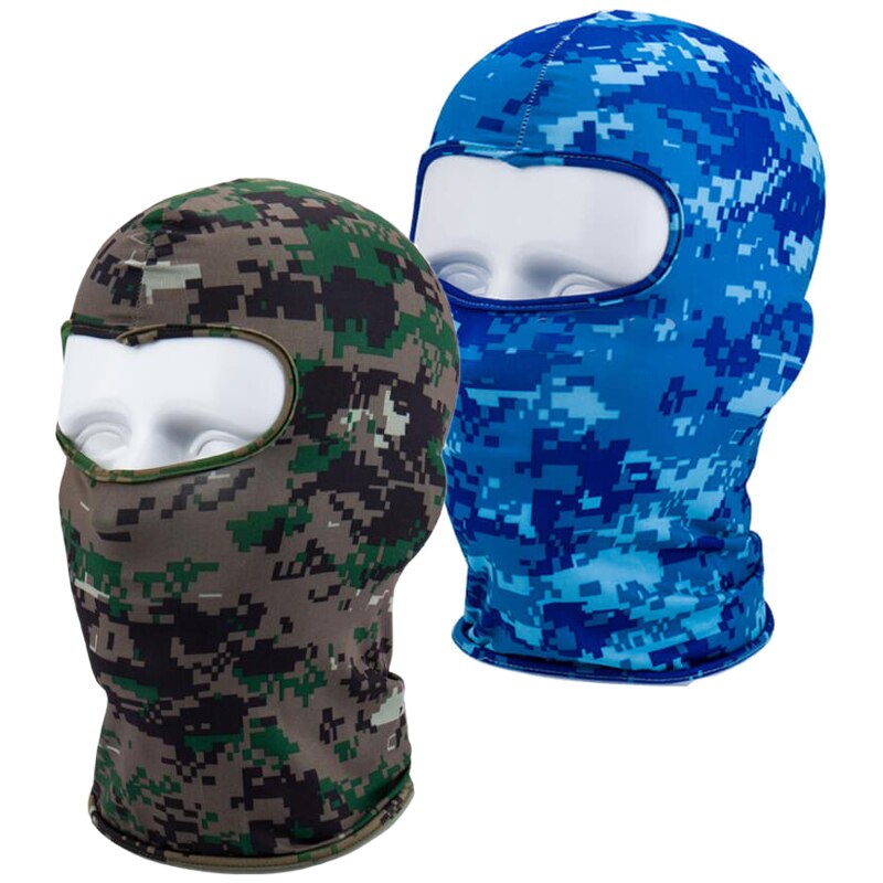 Outdoor Full Face Mask Lycra Balaclava Thin Motorcycle Cycling Ski CS Mask Digital Green Camo