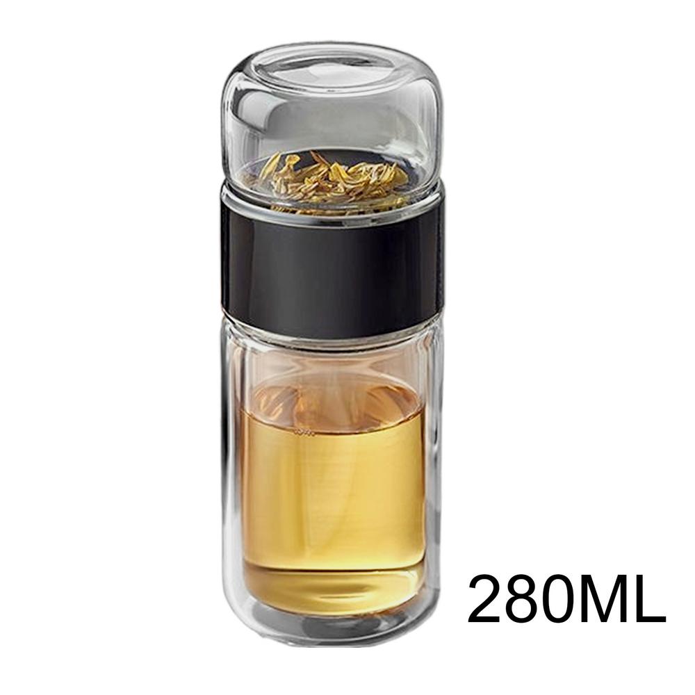Botella de infusor de té de viaje, botella de agua de viaje a prueba de fugas, botella de té de separación de té y agua para té suelto, flor, hogar