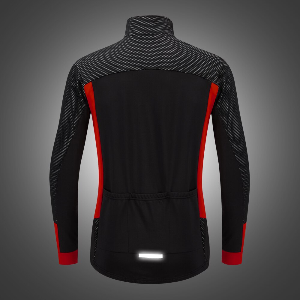 WOSAWE Winter Cycling Jackets Thermal Fleece Warm Up MTB Bike Jacket Lightweight Windproof Cycling Reflective Windbreaker