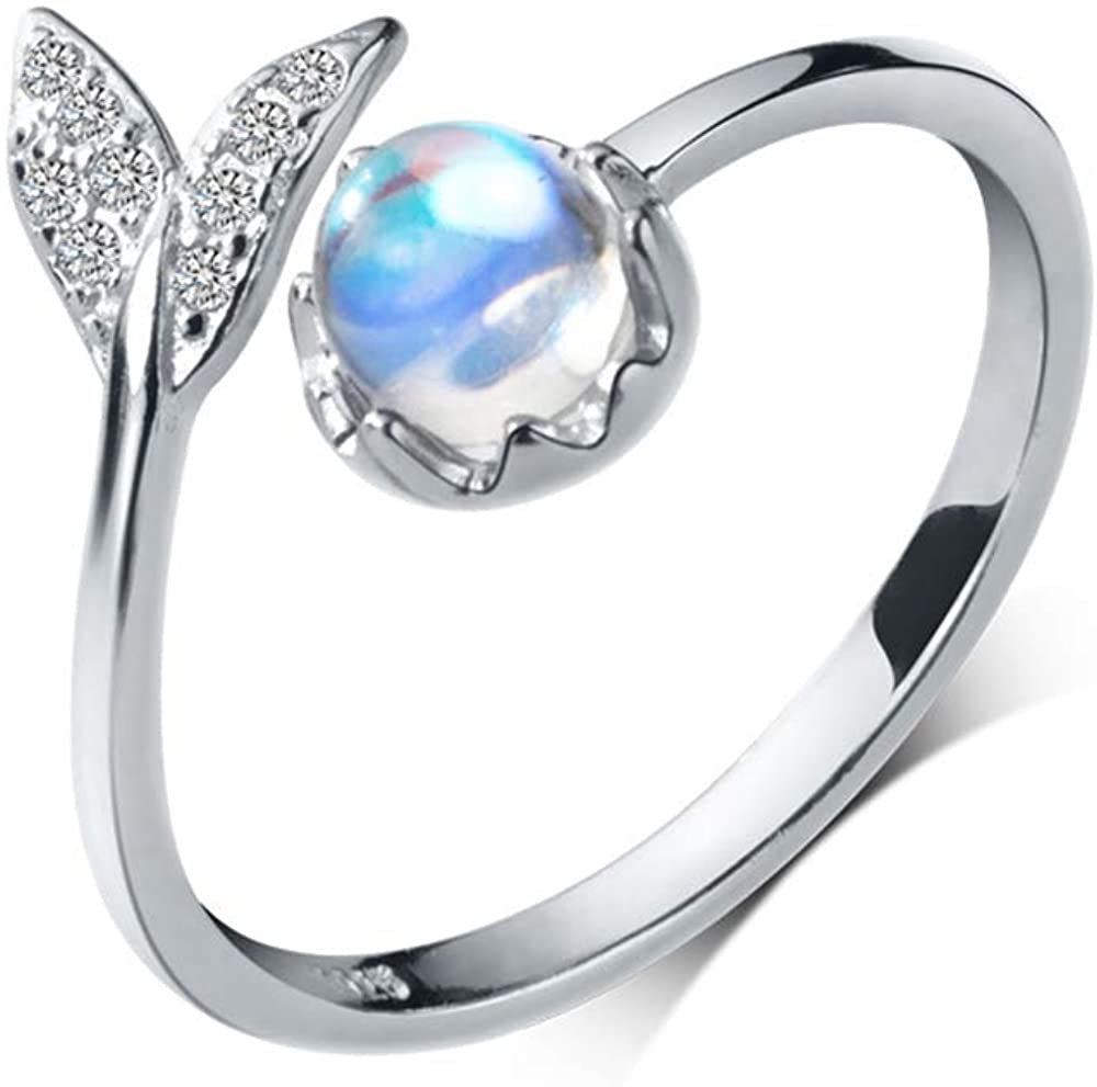 Fishtail Verstelbare Ring Voor Vrouwen Bruiloft Engagement Verzilverd Vinger Ring Partij Sieraden Stijlvolle Persoonlijkheid Mermaid: Black