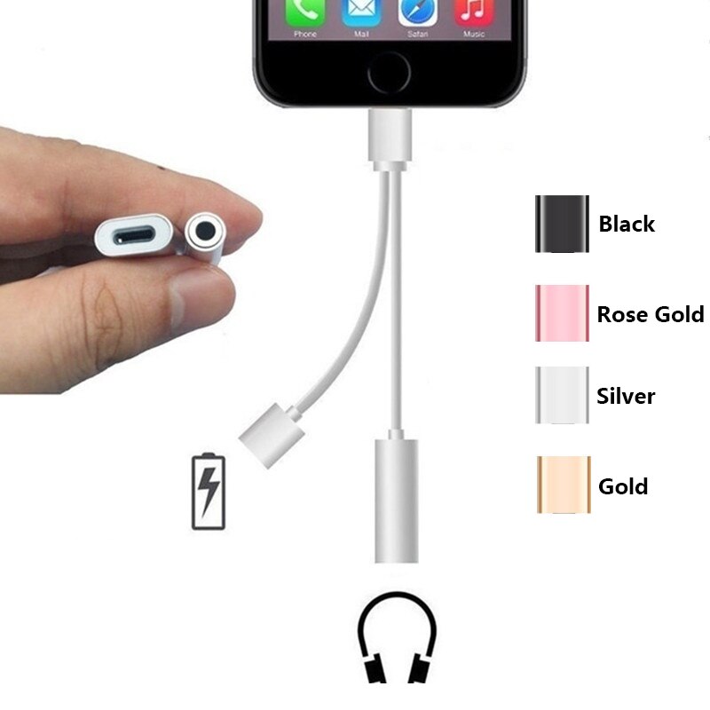 2 In 1 Adapter Splitter Kabel Voor Apple Iphone 13 12 11 Pro Max Xs Xr X Verlichting Om 3 5 Mm Jack Adapter Opladen Audio Connector