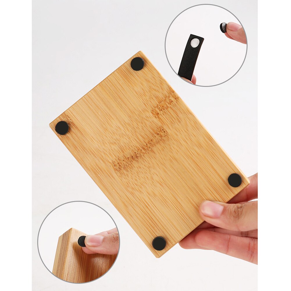 Jabonera de bambú con bandeja de madera para el baño, caja de almacenamiento portátil con plato Natural para jabón, suministros