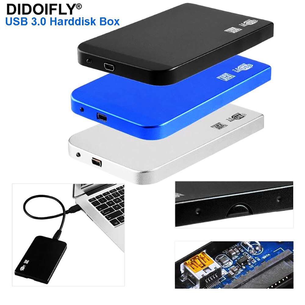 Harddisk Box USB 3.0 HDD SSD Case 2.5 Inch SATA Hard Disk Drive External Enclosure Aluminum Alloys Shell Portable Homemade Tools