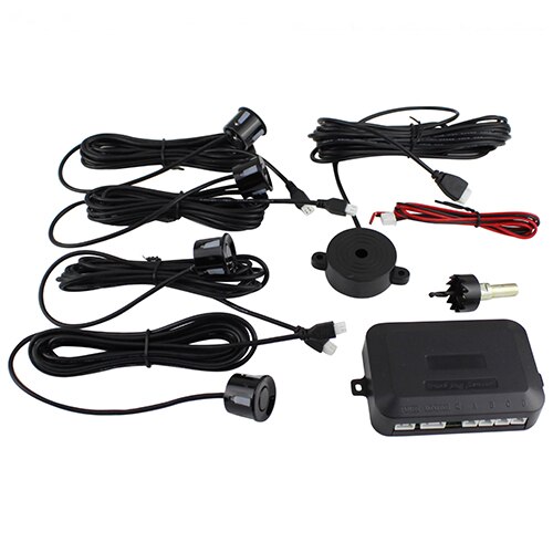 Sensor de aparcamiento para coches, alerta de sonido de marcha atrás con 4 sensores, sistema de sonda indicadora de alerta de sonido en 6 colores