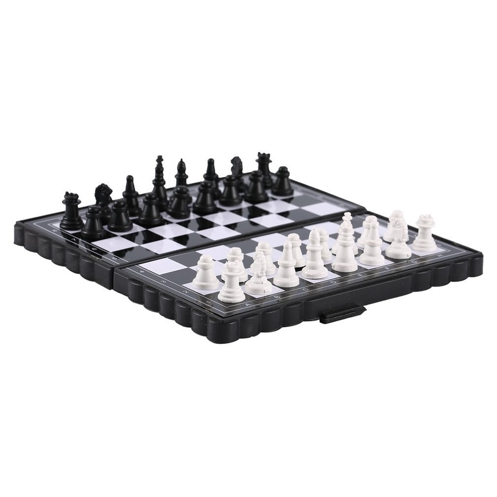 1 sæt mini skak foldning magnetisk plast skakbræt brætspil bærbart barnelegetøj