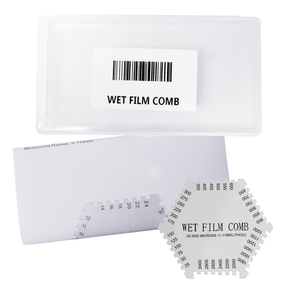 Wet Film Combs 25~3000um Microns Micrometer / 1~118 Mil Dual Scale, Wet Paint Coating Thickness Step Notched Gauge