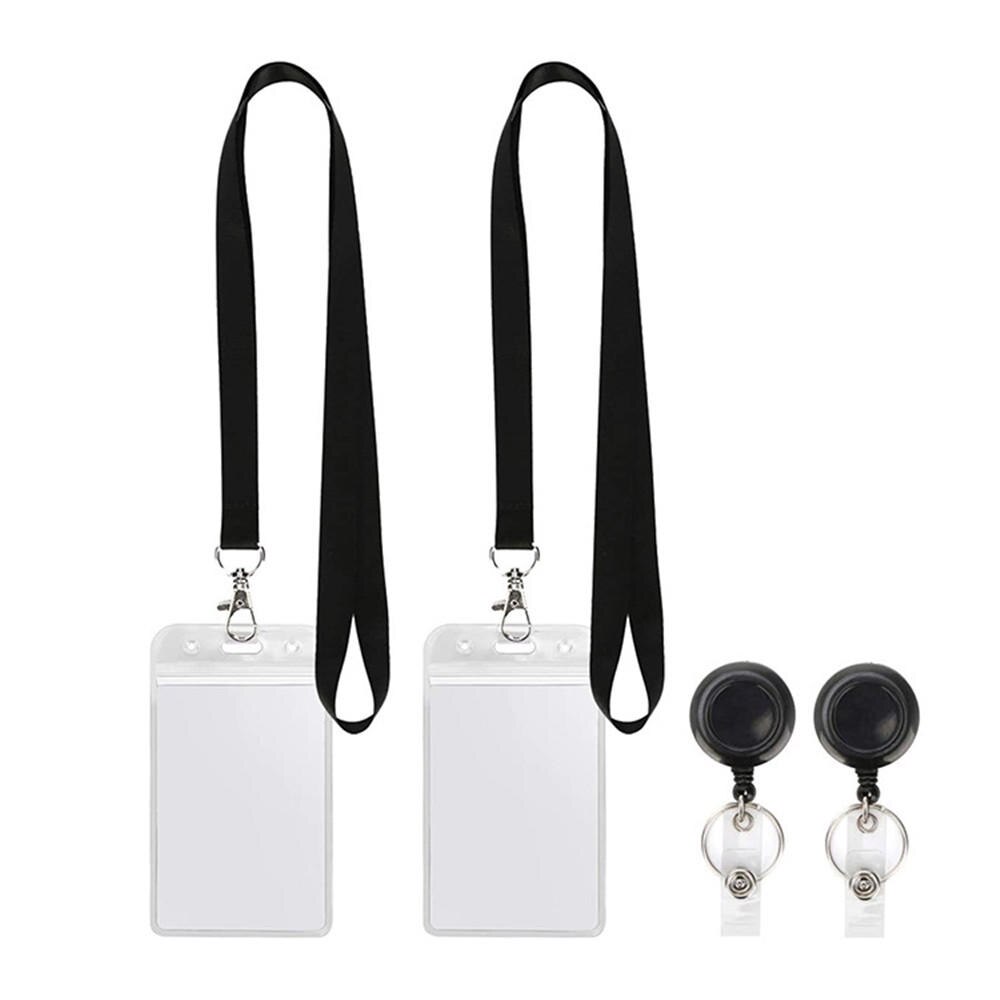 Porta carte d'identità Badge Reel Fashion nero retrattile infermiera Badge Reel Clip Badge Badge studenti medico: 2PCS