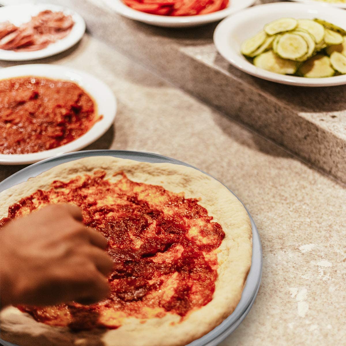 Pizza Baking Pan Pizza Tray 5-10 Inch Aluminum Pizza Pan Round Deep Dish Pizza Plate Oven Tray Nonstick &amp; Healthy Bakeware