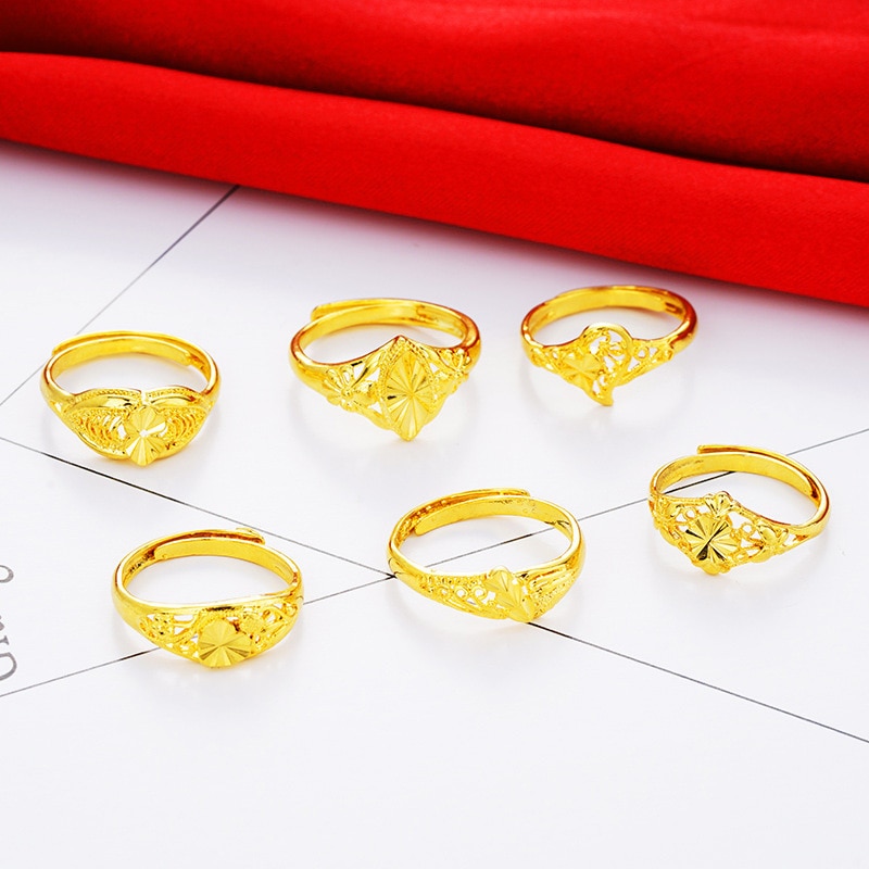 Bagues simples ondulées pour femmes, couleur or 24K, en cuivre pur, bague hypoallergénique, bijoux de mariage, de dames, nouveautés