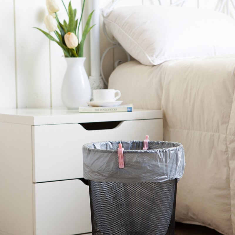 6 stk / parti praktisk hjemmearrangør klip affaldsspandpose skraldespand klemme skraldeposer skridsikker klip