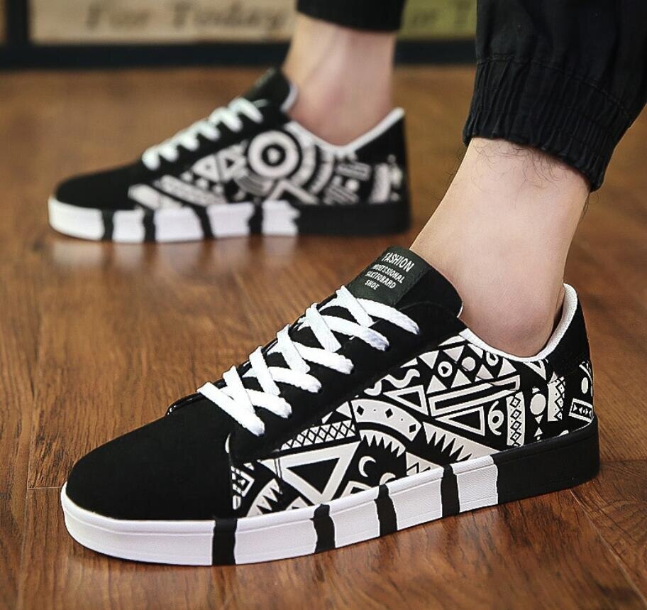 Luozheke fabriek casual herenschoenen sneakers goedkope bedrukte heren casual schoenen