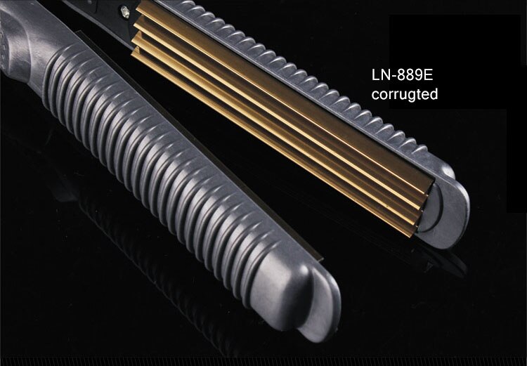 Alisadores de cabello electrónicos profesionales, herramientas para enderezar el hierro corrugado, 110-220 V, rizador de corrugación, Chapinha, plancha plana: LN889Ecorrugated