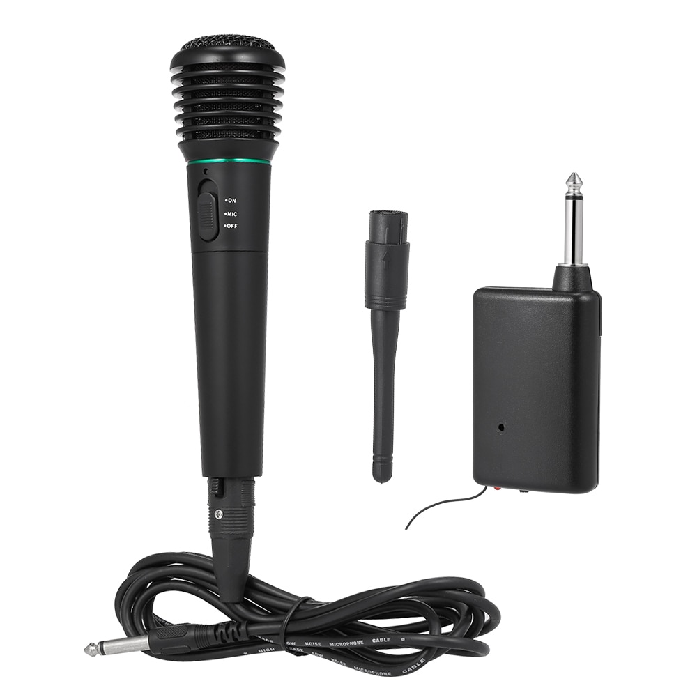 2 in 1 Wired &amp; Wireless Handheld Microphone Wireless &amp; Wired Microphone Receiver Unidirectional