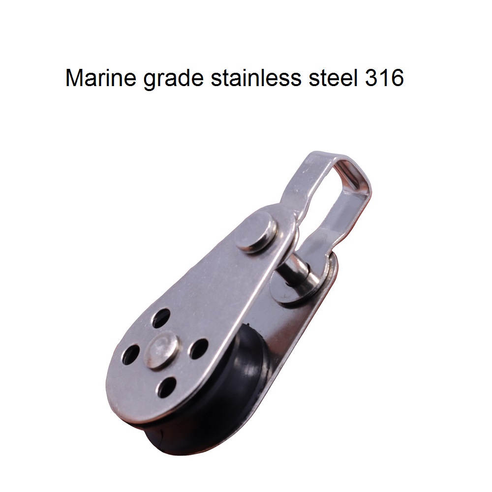 5PCS 316 Rvs Katrol 60mm Draad Touw Crane Katrol Blok Opknoping Draad Towing Wiel Voor 2mm om 8mm Touw