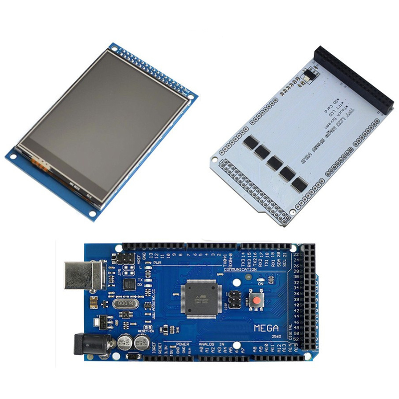 3,2 pulgadas TFT LCD Touch + TFT de 3,2 pulgadas escudo + Mega 2560 R3 con cable usb para Arduino kit