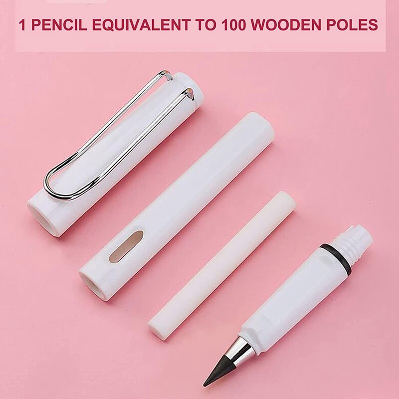 12Pcs Inktloze Potloden, Eeuwige Potlood, Inktloze Potloden Eeuwige Technologie, Geen Inkt Pen, met Vervangbare Graphite Pen