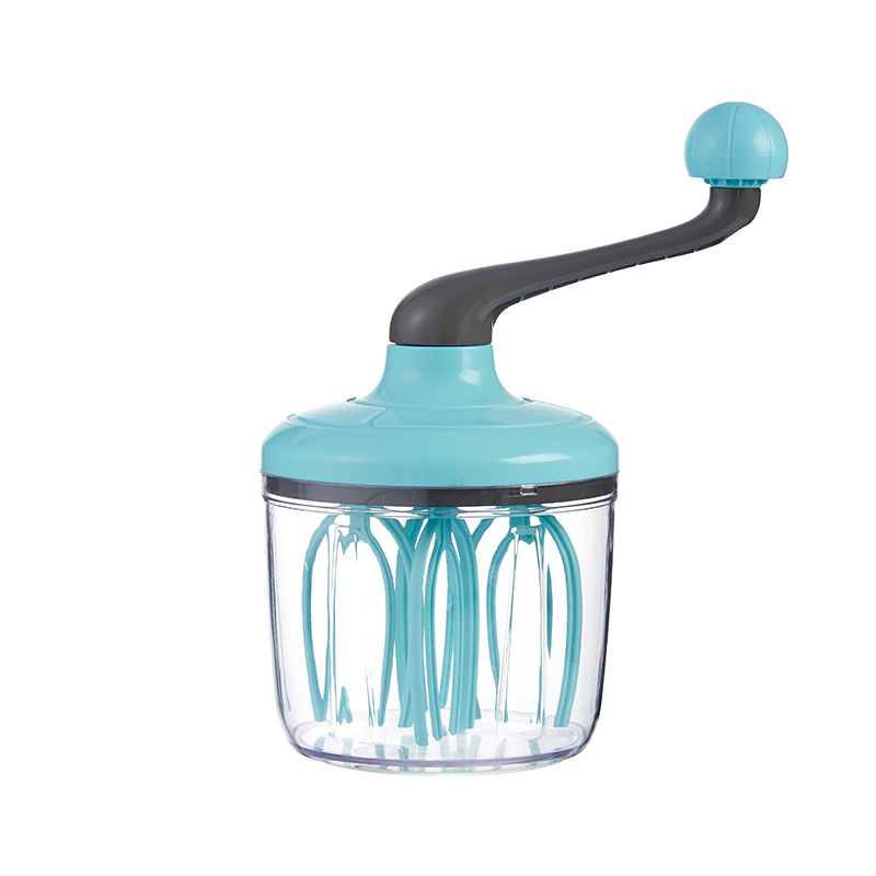 Egg Beater Hand Mixer Semi-Automatic Egg Whisk Milk Frother Handheld Egg Mixer Hand Cranked To Beat Egg Whites Baking Tool: black