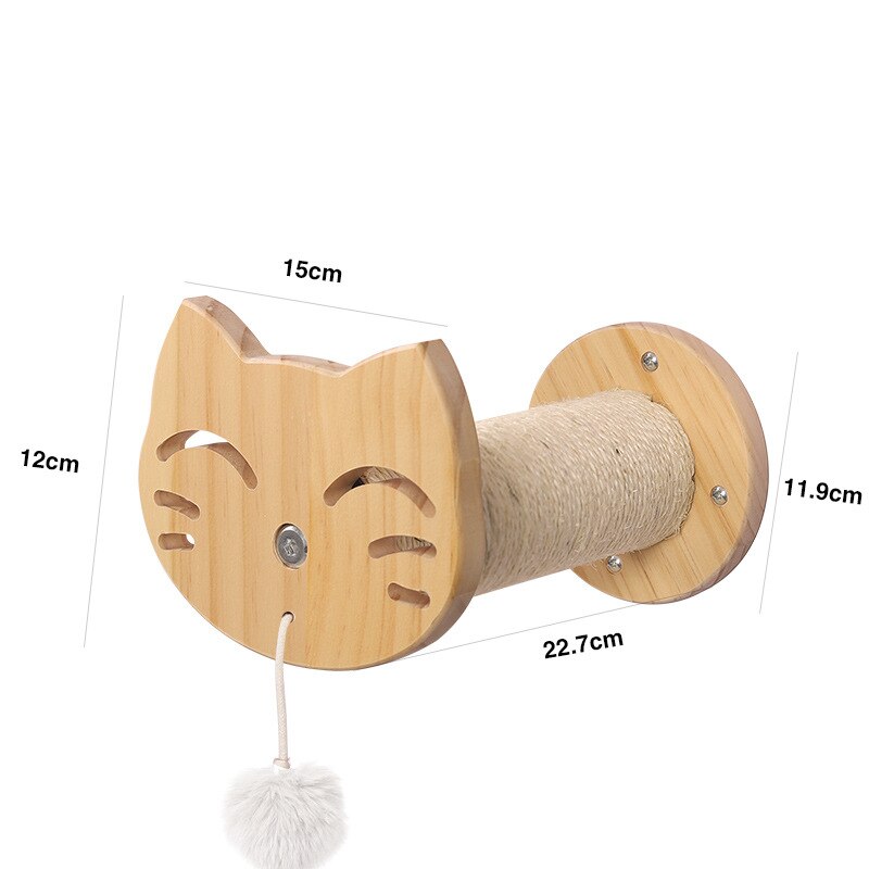 Solid Wood DIY Cat Climbing Frame Cat Wall Hanging Cat Nest Grab Column Cat Hammock Stair Room Cat Hanging Ball Toy: D