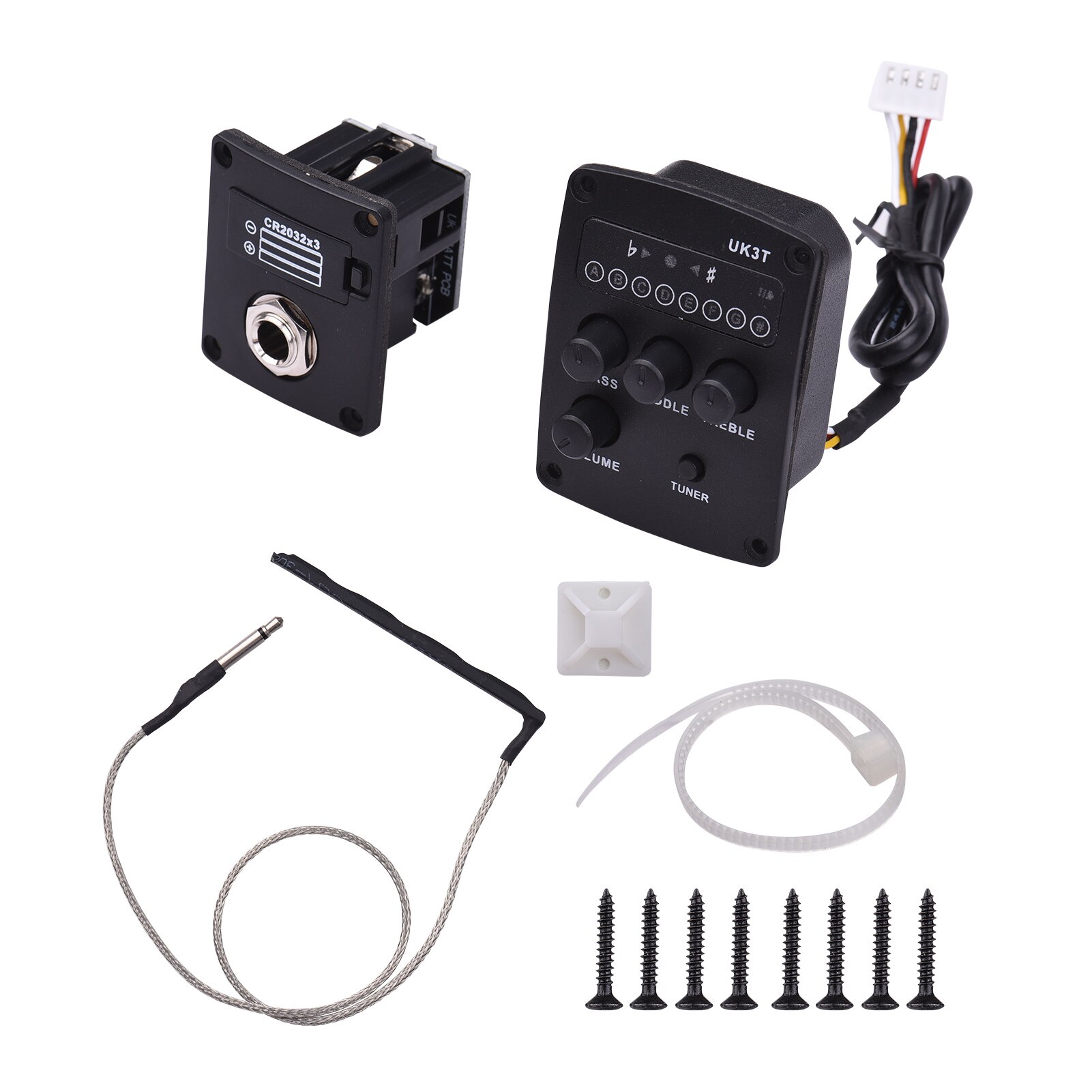 Muslady – amplificateur préampli 3 bandes pour Ukulele Peizo, système de réglage de l&#39;égaliseur EQ: UK-3T 