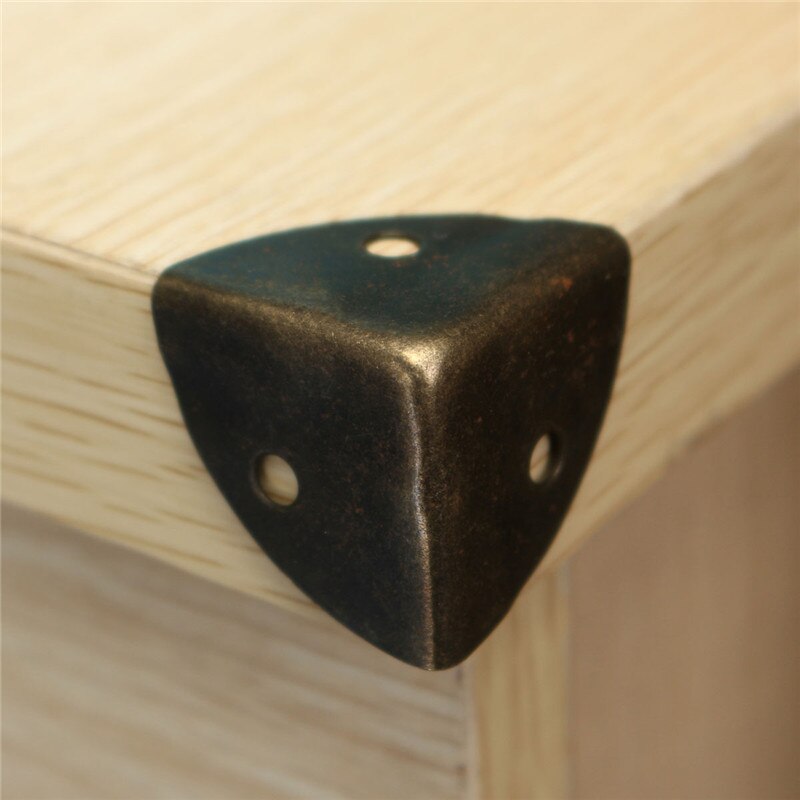 12 Stks/zak Decoratieve Antieke Messing Sieraden Wijn Geschenkdoos Houten Hoek Protector Guard Veiligheid Meubels Rand