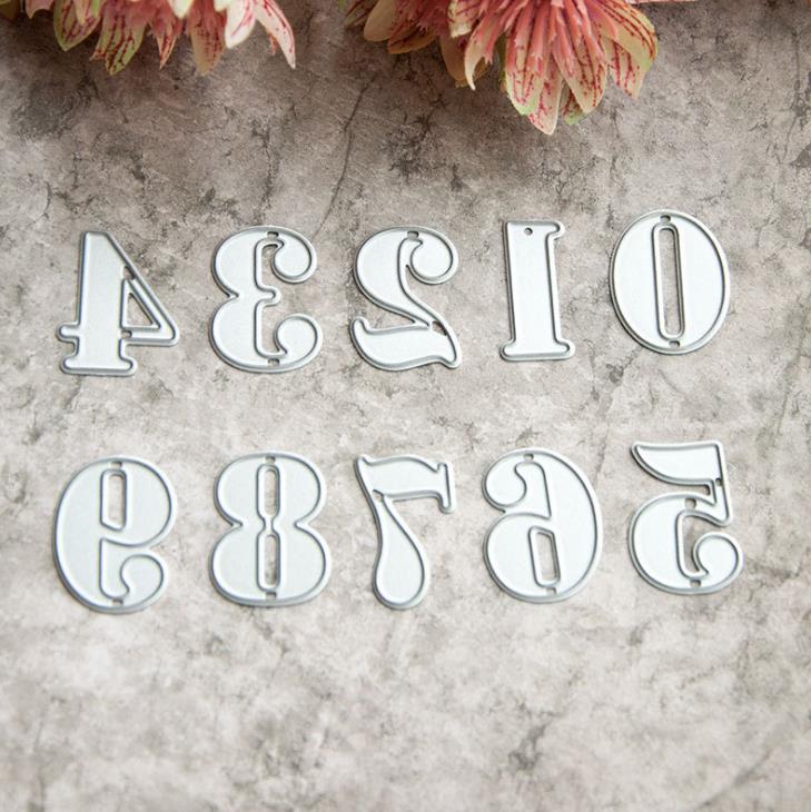 10 stuks/set kawaii 0-9 cijfers metalen snijmallen sjablonen diy reliëf scrapbooking decoratief papier kaarten maken knutselen