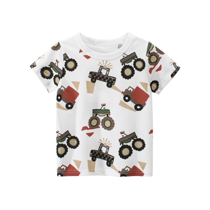 Pojkar t-shirt bil bomull toppar barn t-shirts för flickor barn pojke t-shirt födelsedag barn t-shirt sommar: 6t