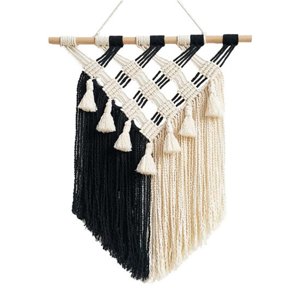 Boho Room Macrame Wall Decor Handmade Woven Wall Tapestry For Bedroom Living Room Decoration Bohemian Geometric Art Decor: wall tapestry