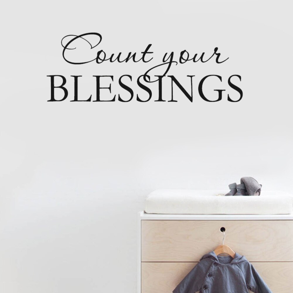 Count Your Blessings Wall Sticker Vinyl Wall Decal Inspirational Wall Decal