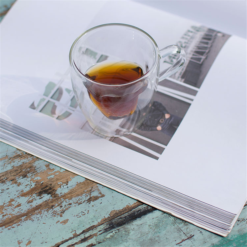 60ml klara dubbla glas koppar kaffe te mugg dödskalle isolerade muggar espresso koppar öl café kopp set för barista