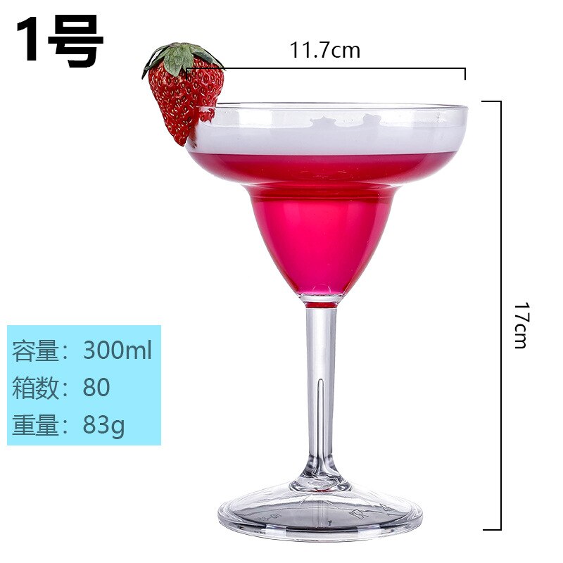Acrylic Cocktail Glass Cool Plastic Wine Glass Bar Martini Glass Pc Margaret Champagne Glass Wine Cups wine glasses: Black