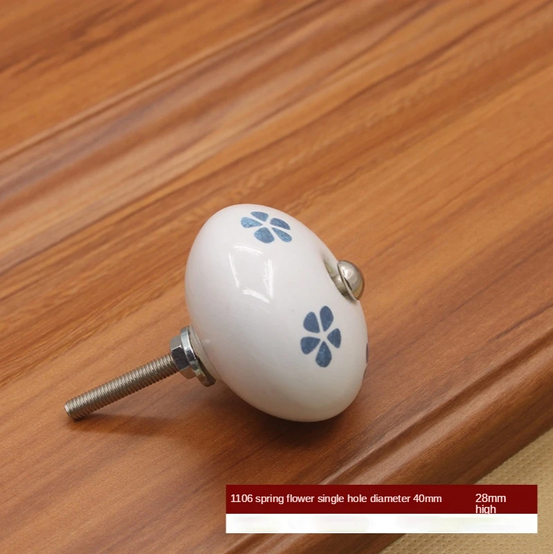 Print Keramische Deurknoppen En Handgrepen Europese Stijl Meubels Lade Knoppen Kast Deurgrepen Enkel Gat Kast Handgrepen: green