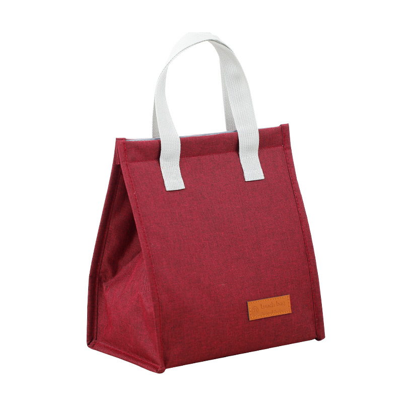 Large Capacity Square Thermal Lunch Bags Portable Cooler Bag Insulated Food Bags for Work School Picnic Bento Bags with Zipper: WHITE
