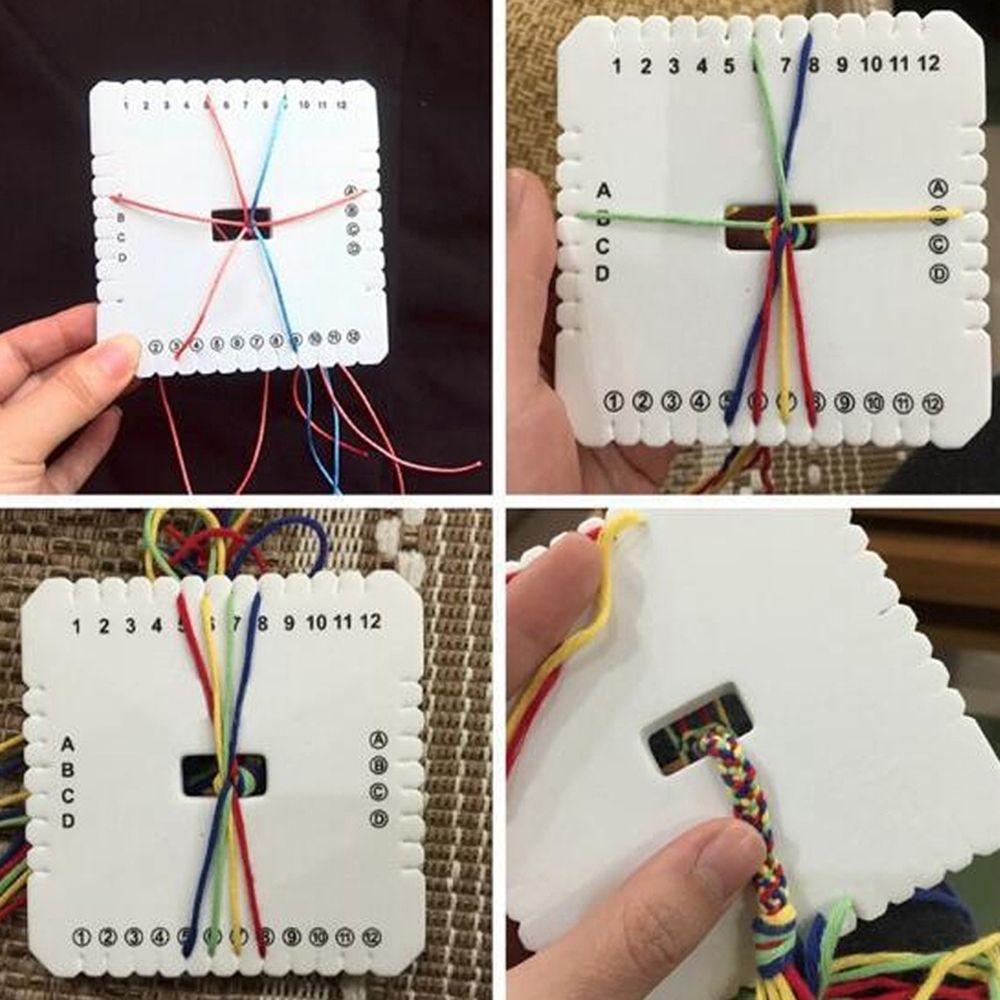 2 Stuks Ronde Vierkante Kumihimo Kralen Cord Disc/Schijf Vlechten Plaat Diy Gevlochten Touw Knoop Handgemaakte Craft Diy Sieraden desgin Board