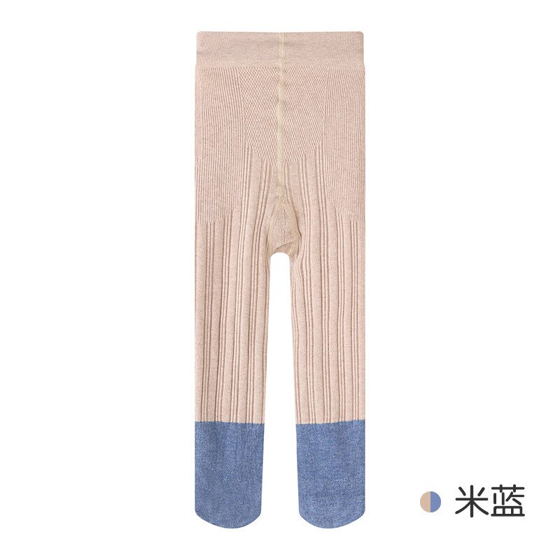 Frühling Neue Spleißen Mädchen Strumpfhosen Dual-zweck Gabelung Streifen freundlicher Boden Socken Baby Socken: Hafer / 0-1T