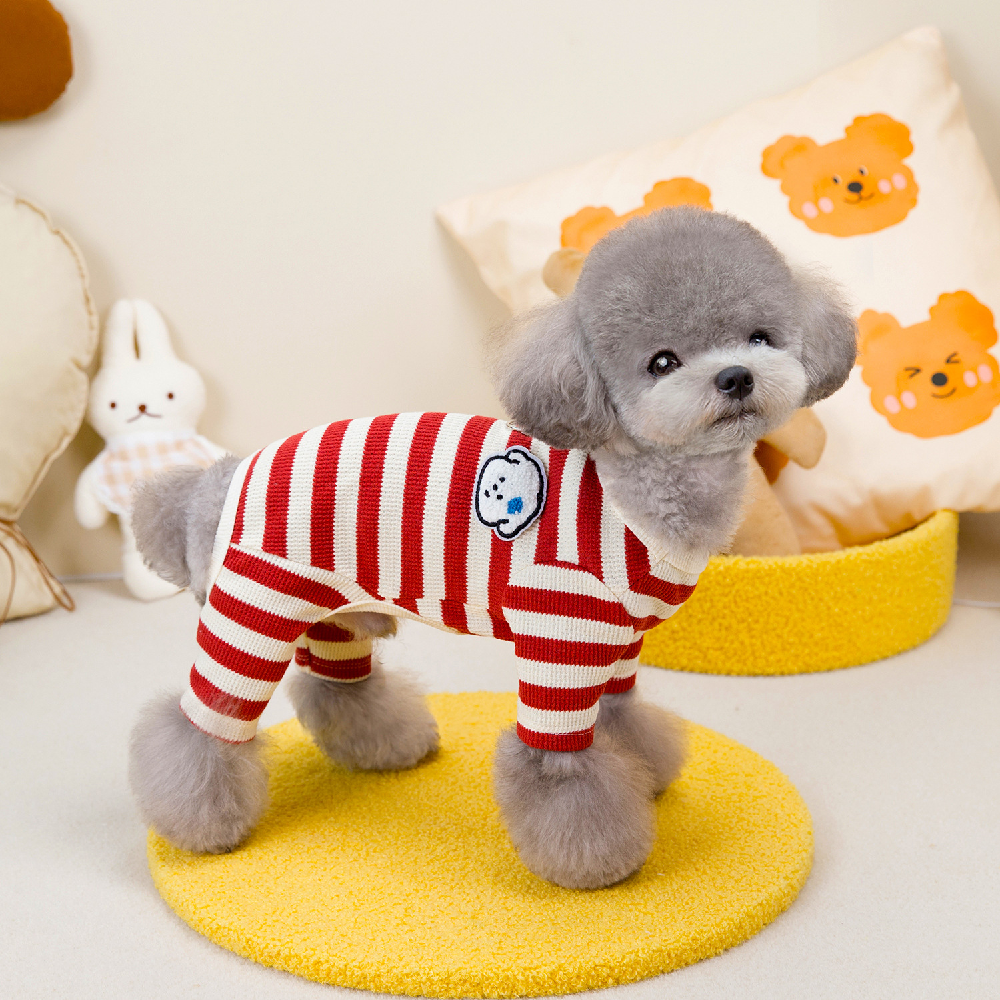 Ropa de algodón puro para perro, pijama para niño y niña, para perros pequeños y medianos, Mono para cachorro y gatito, pijama Chiwawa Yorkie Flexible de 4 Patas