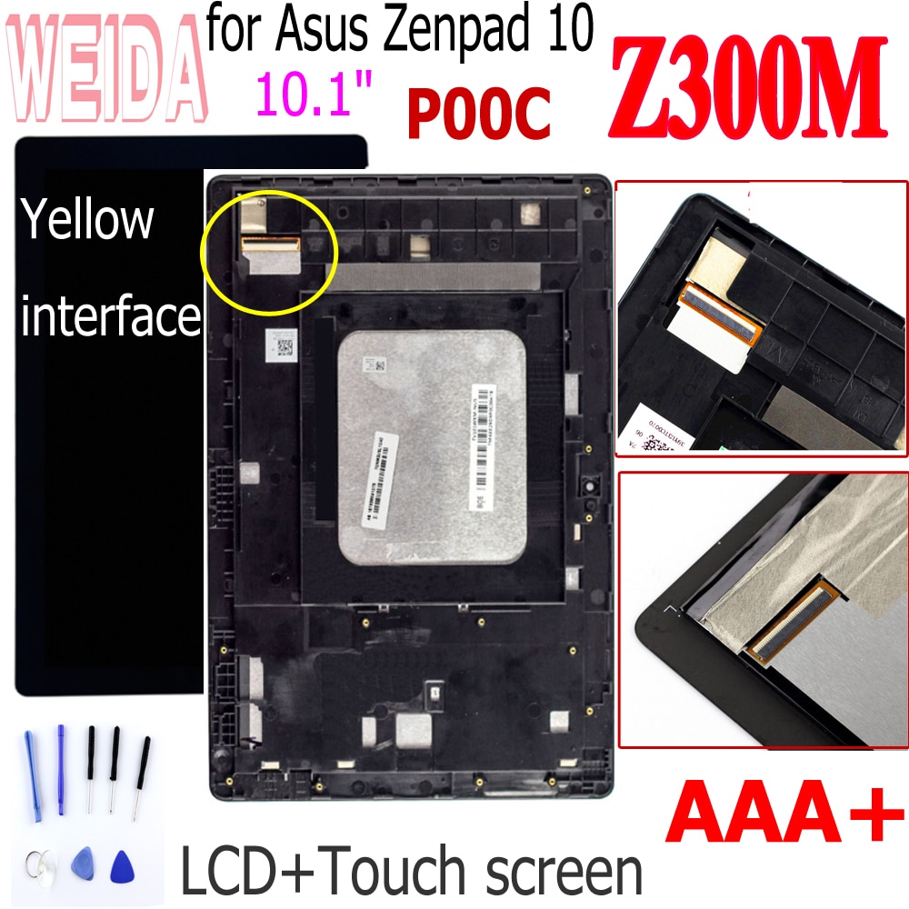 Weida Z300M LCD+Frame For Asus Zenpad 10 Z300 Z300M P00C LCD Display Touch Screen Assembly Digitizer Repair Parts