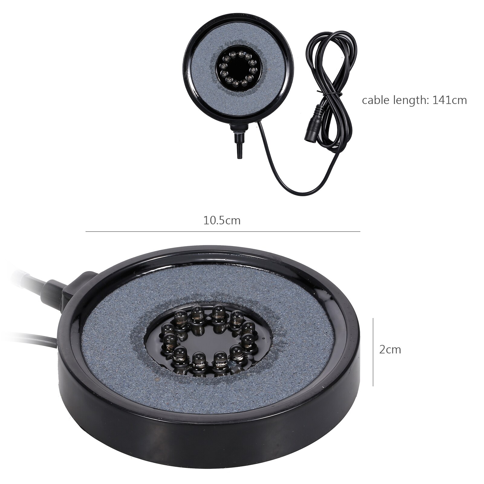 Aquarium Bubbler Light Color Changing Waterproof LED Aquarium Light Round Fish Tank Colorful Air Bubble Stone Aquarium Lamp