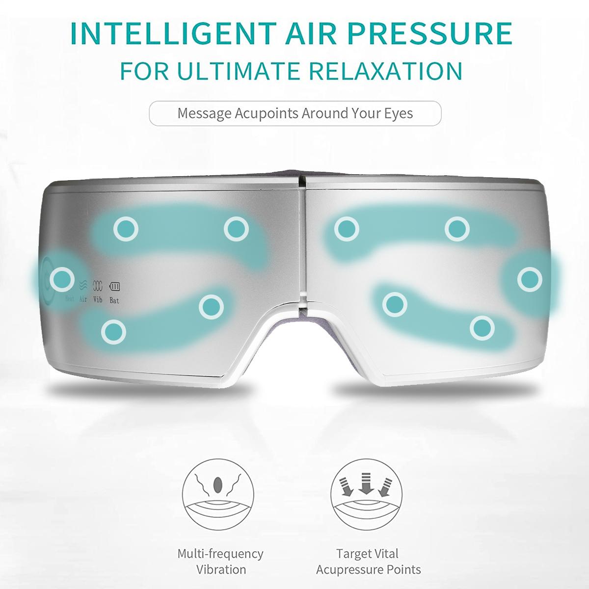 Eye Massager 4D Smart Trillingen Oogzorg Instrument Comprimeren Bluetooth Muziek Eye Massage Bril Vermoeidheid Pouch &amp; Rimpel