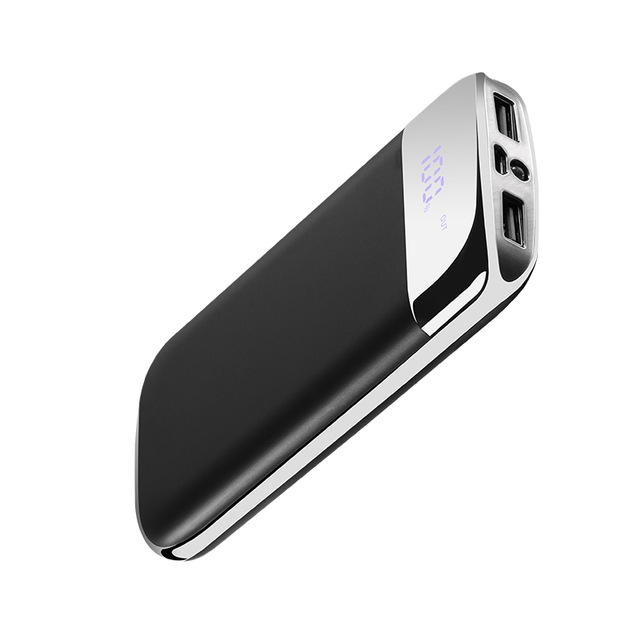 Power Bank 30000mAh Digital Display Portable Phone Charger Phone Battery Outdoor Travel Charger External Battery Powerbank: Black