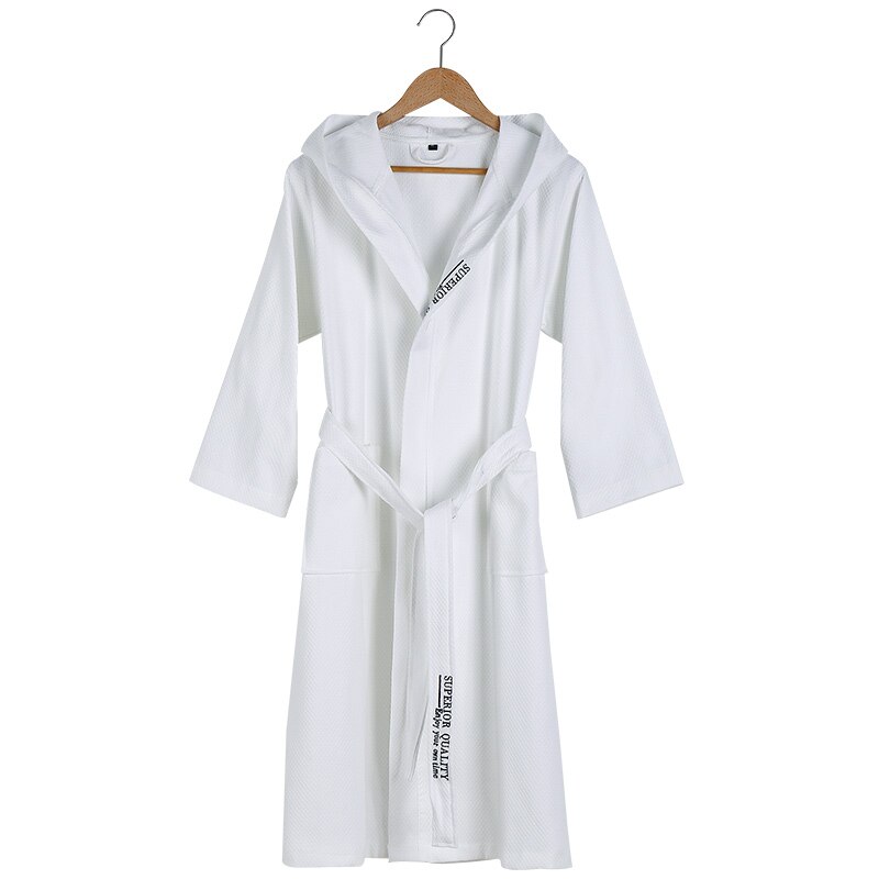 Sleepwear Women Bathrobe Men Hooded 100% Cotton Men&#39;s Robe Summer Thin Couples BrideMen Bath Robe Male Women&#39;s Dressing Gown