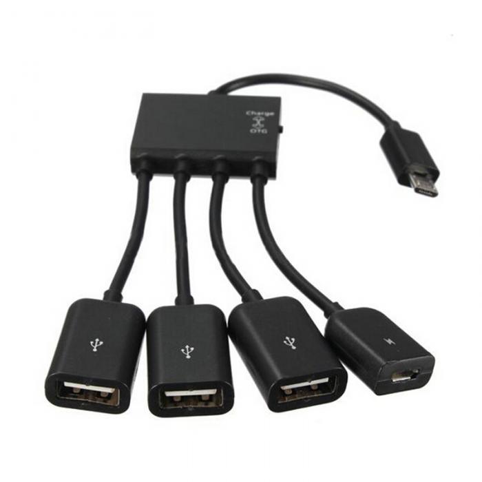 4 Port Micro USB OTG Power Opladen Hub Kabel Spliter Connector Adapter