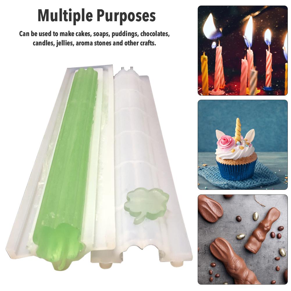 Klavertje Vier Buis Kolom Siliconen Mal Embedden Zeep Mould Voor Mouse Cake Decoratie