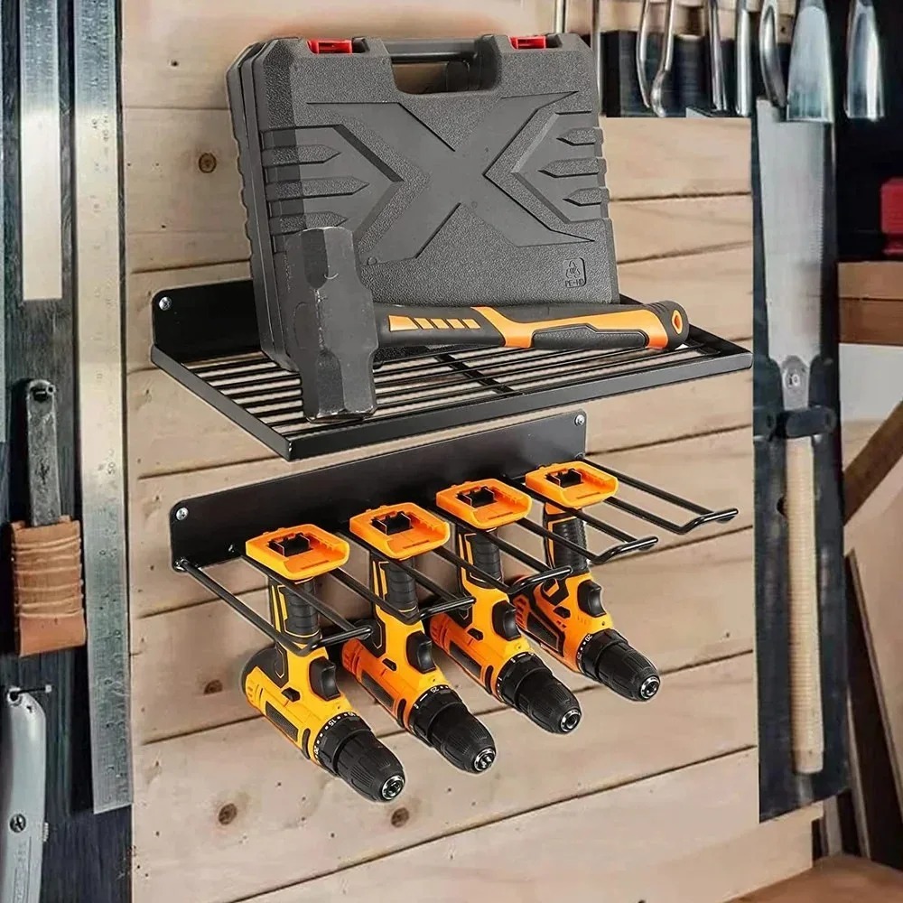 Elektrisch gereedschapsrek Elektrische boor Schroevendraaier Gereedschapsopslag Plank Wandmontage Gereedschap Organizer Gewoon garagelader Opslaghouder
