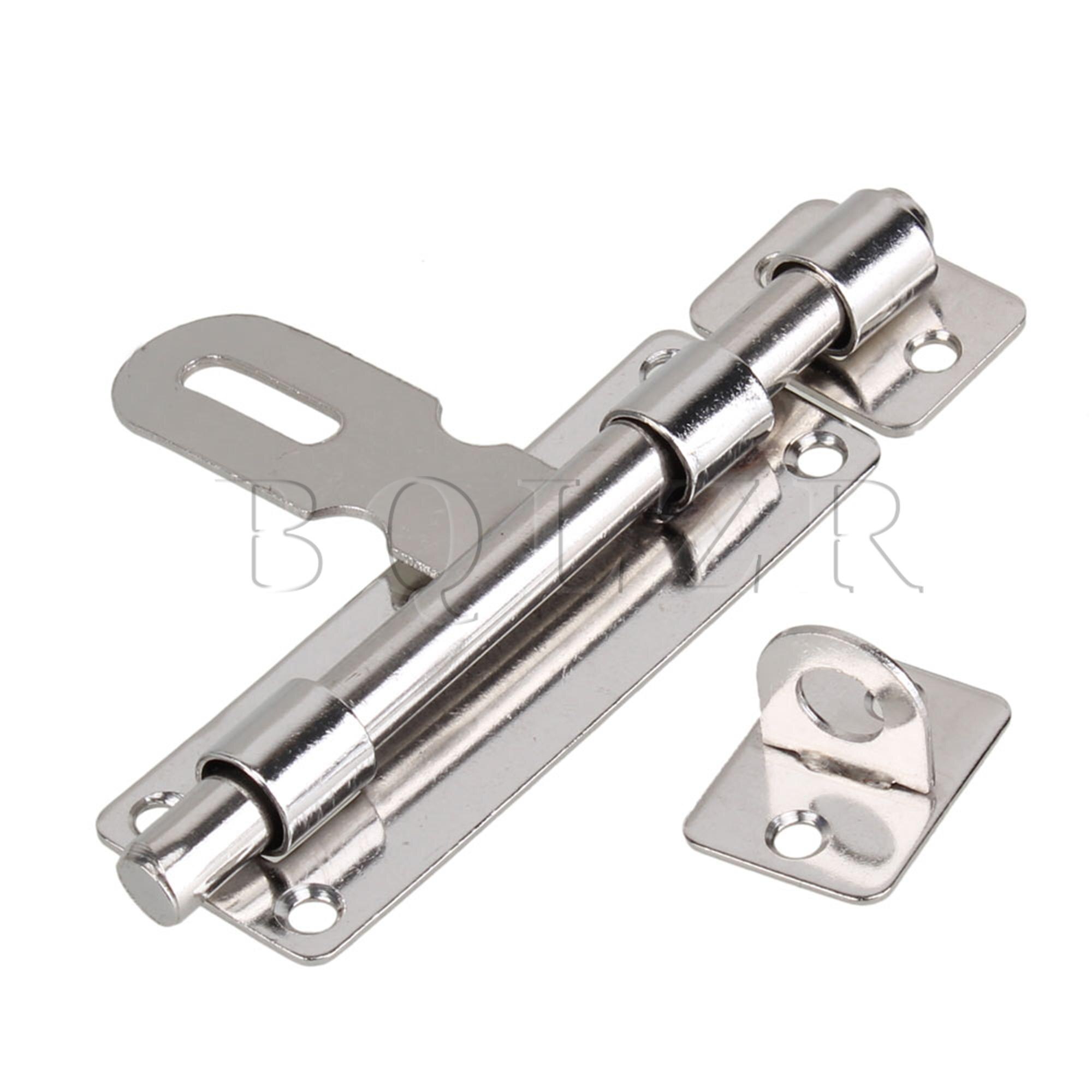 BQLZR Necked Barrel Bolt Hasp Cupboard Door Lock Stainless Steel Padlock Clasp 11.3cm