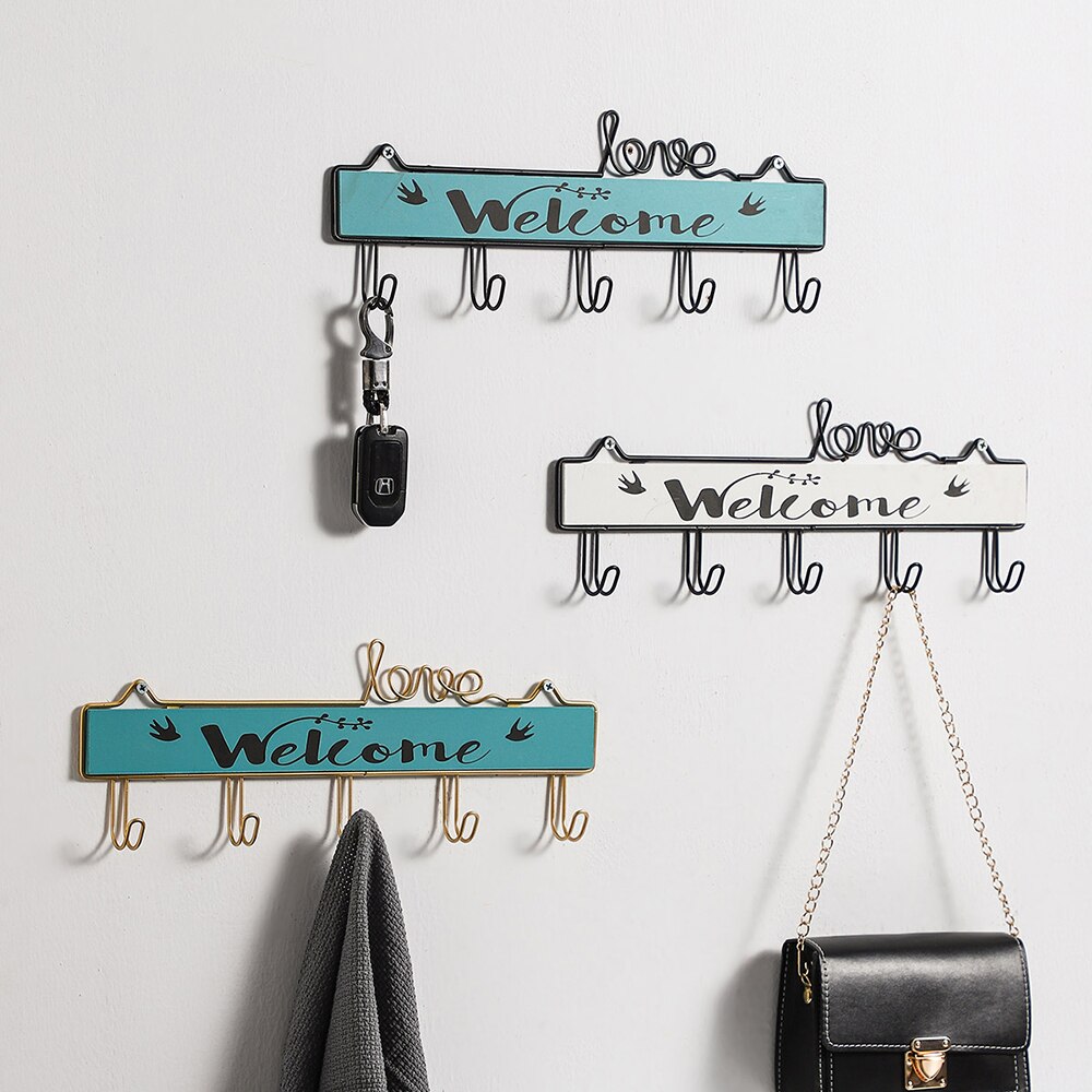 Rack Hooks Modern Silplicity Style Wooden Wall-mounted Shelving Coat Hook Storage Rack Home Decorative Key Hanger Coat Rack