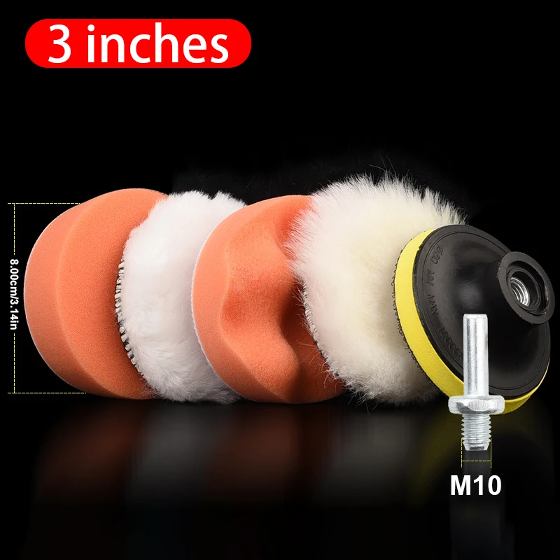 6 Stuks Auto Polijstschijf Spons Pads Kit Auto Detaillering Waxen Polish Machine Buffering Spons Verwijderen Krassen Wax Pads