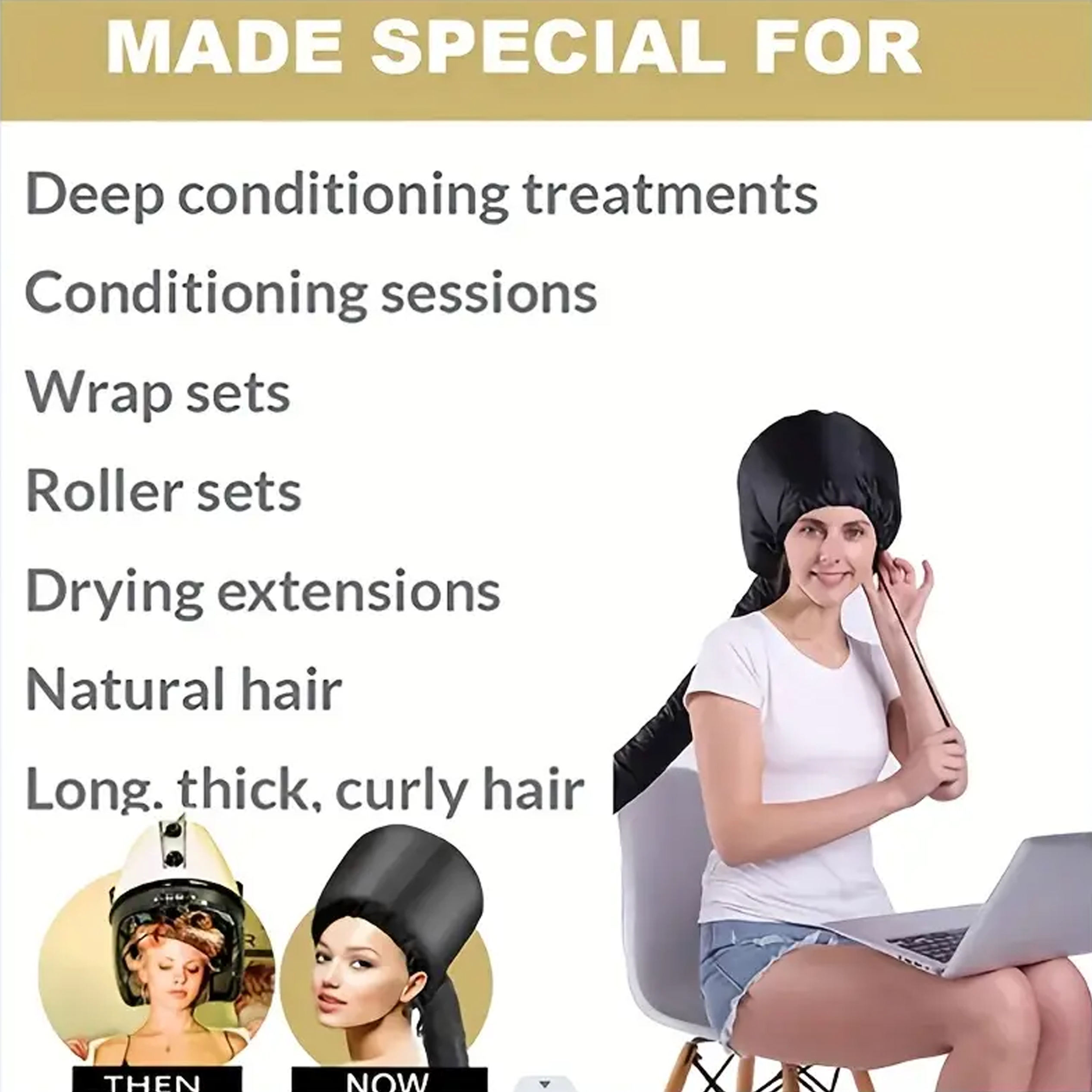 Cuffia per asciugacapelli portatile Cuffia per asciugacapelli per uomo pigro Asciugacapelli ad asciugatura rapida impostato di riscaldamento Cuffia da forno per olio Asciugatura rapida per uso domestico