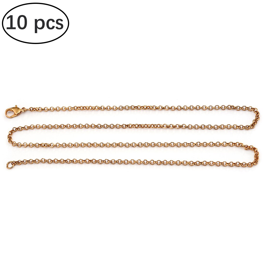 Cadenas de latón para manualidades, accesorios para fabricación de joyas, collares, suministros a granel, cadenas de Eslabón cubano, cierres de Metal de 55cm,: KC gold