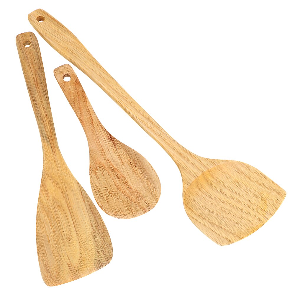 Hout Schop Houten Spatel Houten Turner Kookgerei Keuken Gereedschap Rijst Lepel Voor Non-stick Pan Servies Keuken Koken Tool